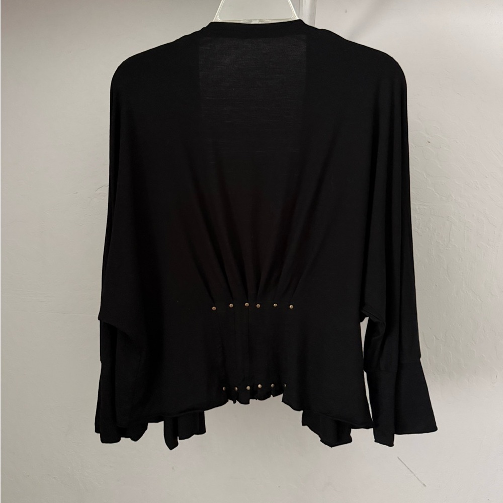 Testimony Los Angeles Black Soft Jersey Cardigan Jacket with Stud Detail - Picture 7 of 9